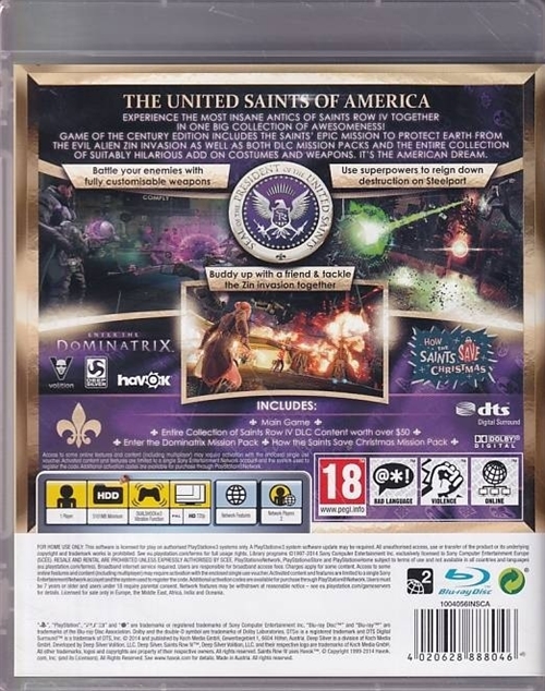 Saints Row IV Game of the century Edition - PS3  (B Grade) (Genbrug)
